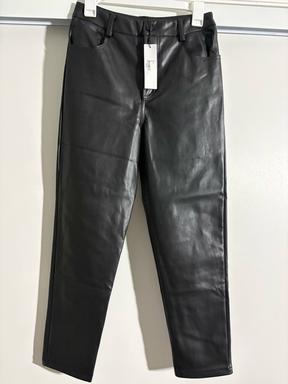 LBLC The Label Black Vegan Leather Pants with Brand Tag